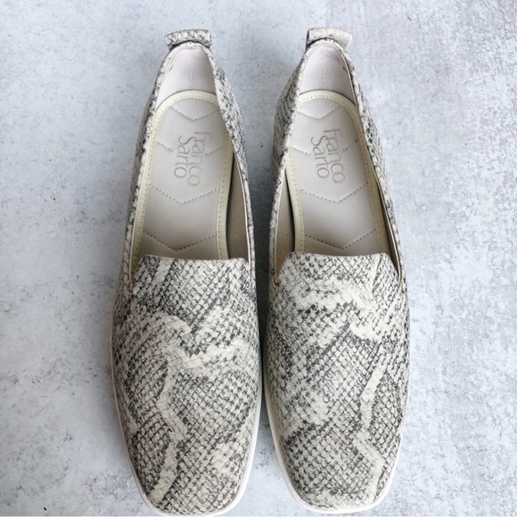 Franco Sarto Boston Snakeprint Women's Snake Print Loafers Gray Square Toe 8 - Picture 7 of 11